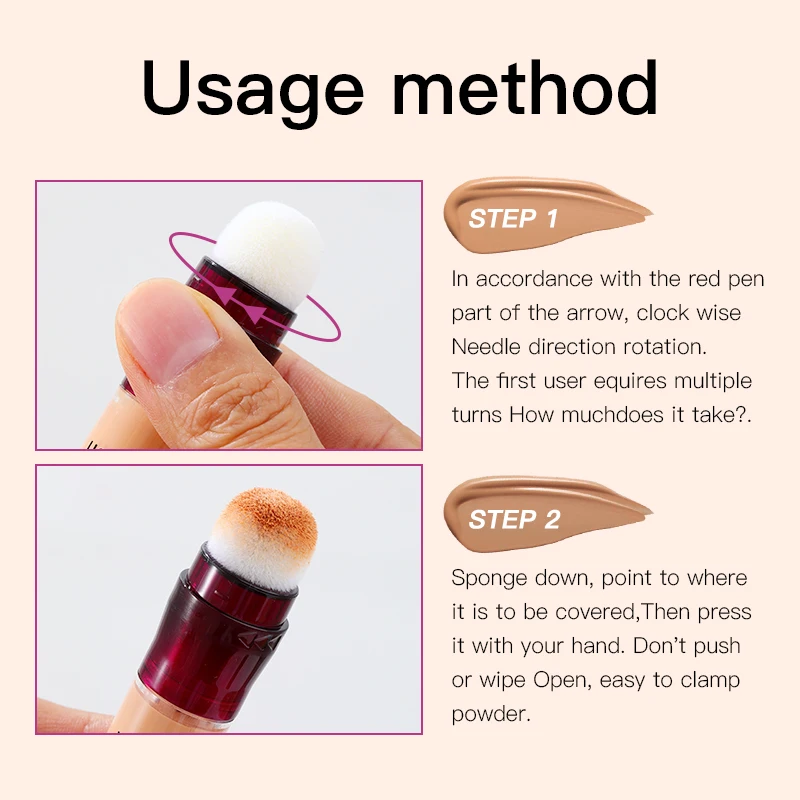 New Sponge Head Concealer for Dark Circles Freckles Acne