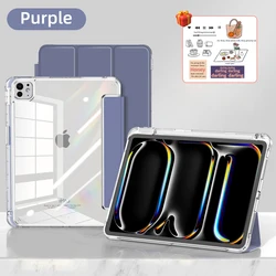 Clear Protective Tablet Case for iPad Pro 13-inch M4 (Purple)
