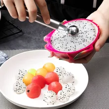 2 In 1 Dual-Head Stainless Steel Carving Knife Fruit Watermelon Ice Cream Baller Scoop Stacks Spoon Home Kitchen Accessories