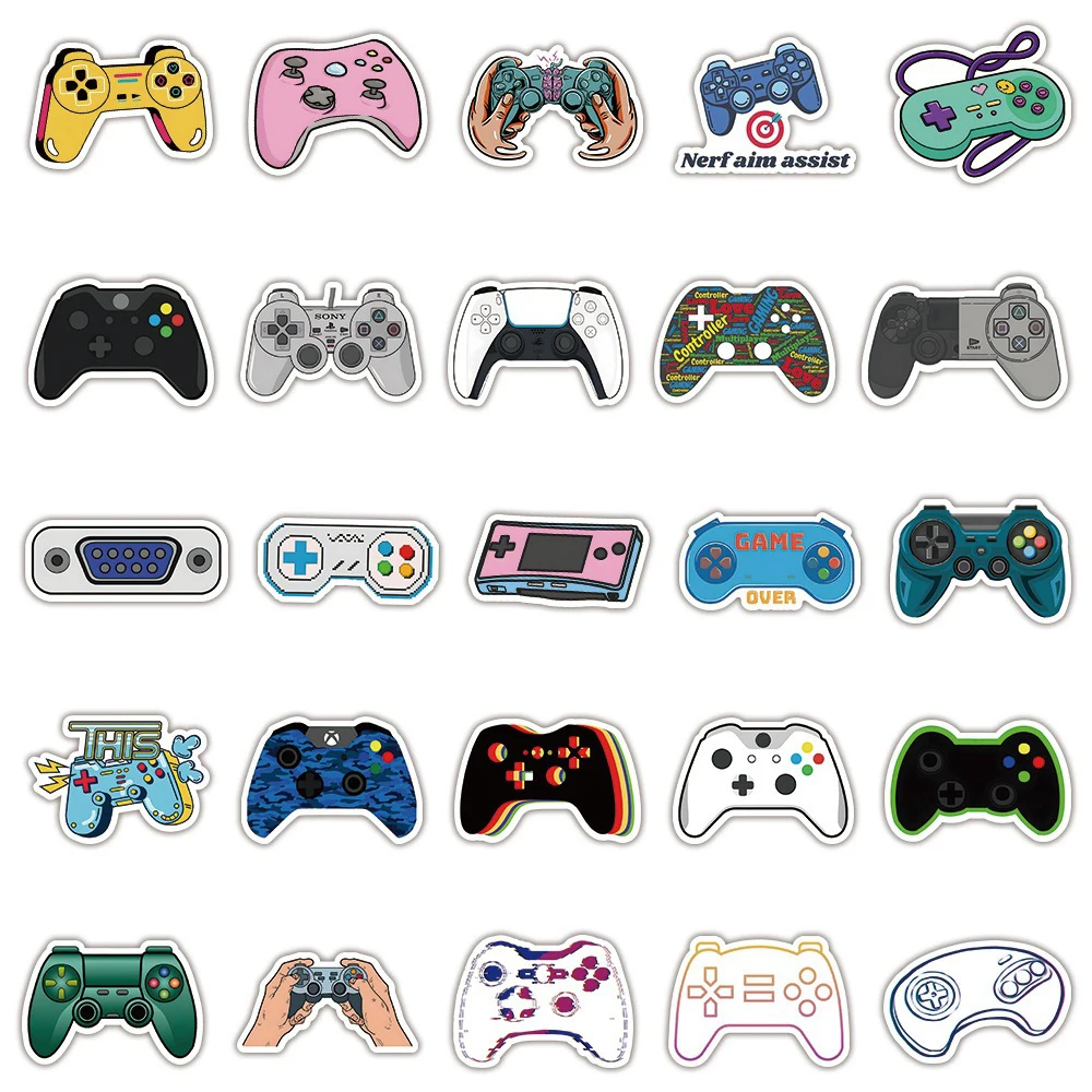 10/30/50pcs Cartoon Retro Video Game Console Stickers Cool Gamepad Joystick Graffiti Sticker Helmet Notebook Bike Phone Decals - 5