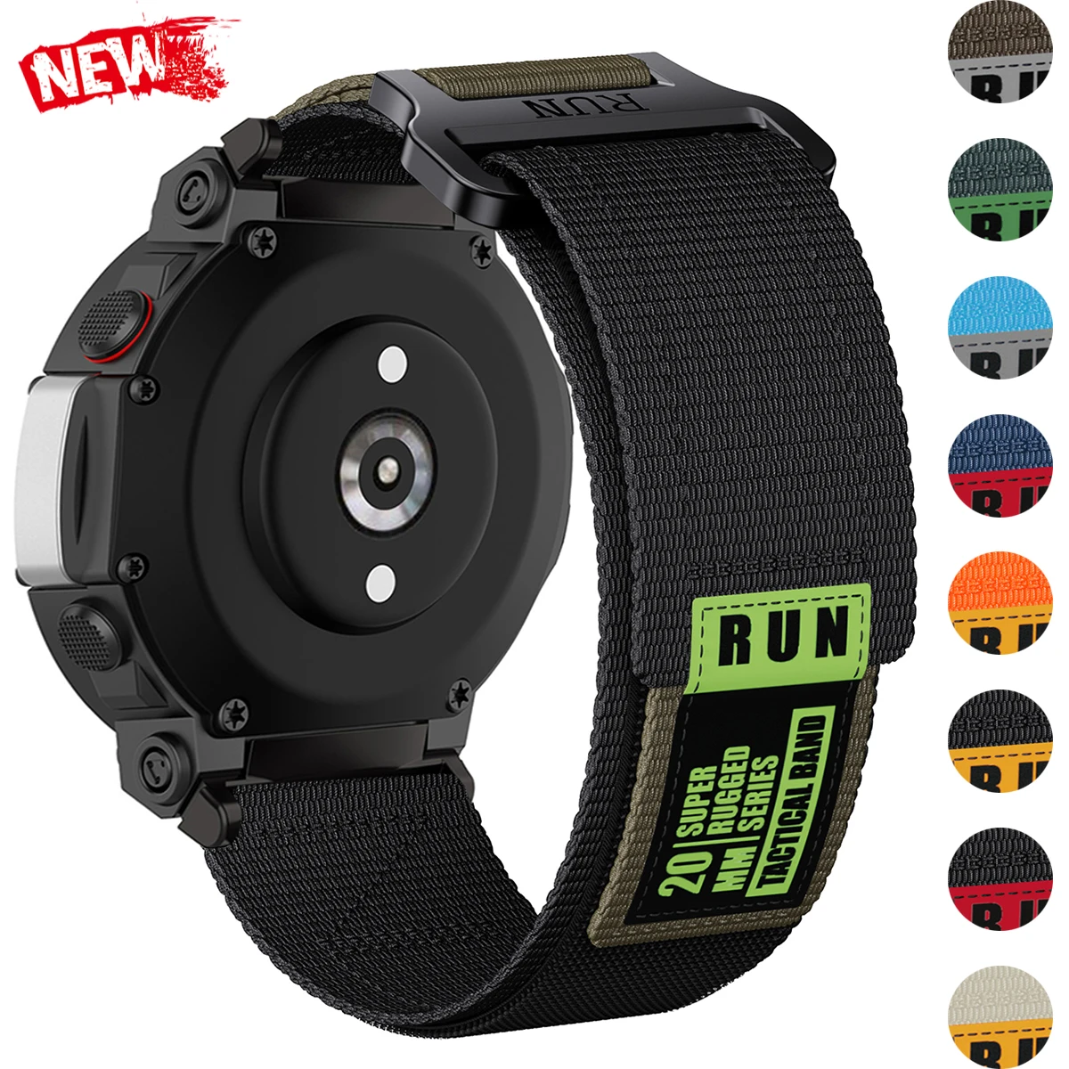 Enhanced Tactical Nylon Band - Ultra Elastic Loop Strap for Smartwatch Sport Bracelet