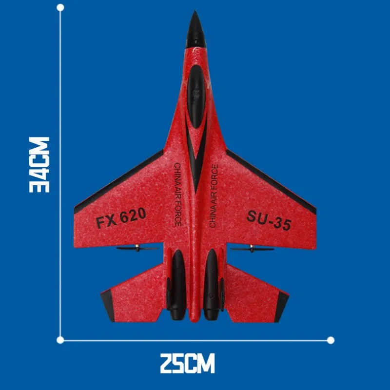 FX620 RC 비행기, SU35 2.4G, LED 조명 포함, 항공기 리모컨 비행 모델 글라이더 RTF