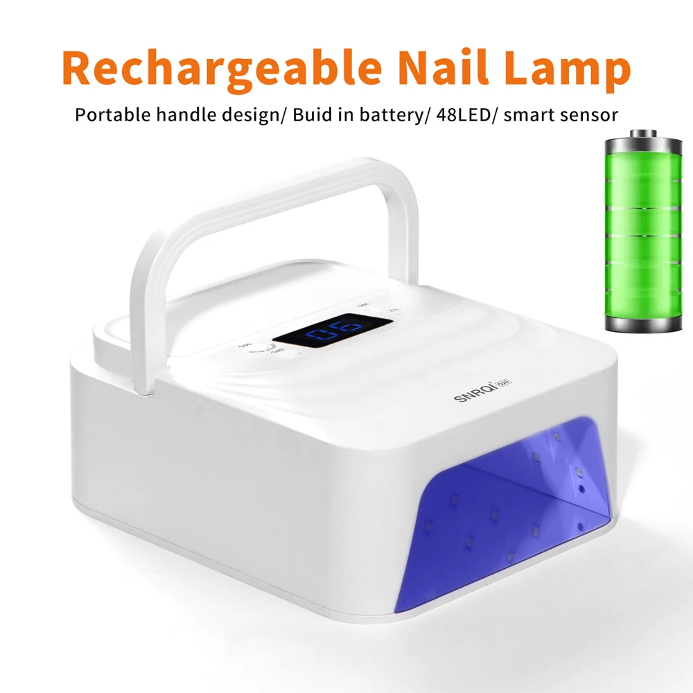 전문 네일 드라이어 48 LED 15600mAh 충전식 UV 램프 모든 젤 네일 폴리쉬 경화용 휴대용 무선 네일 램프