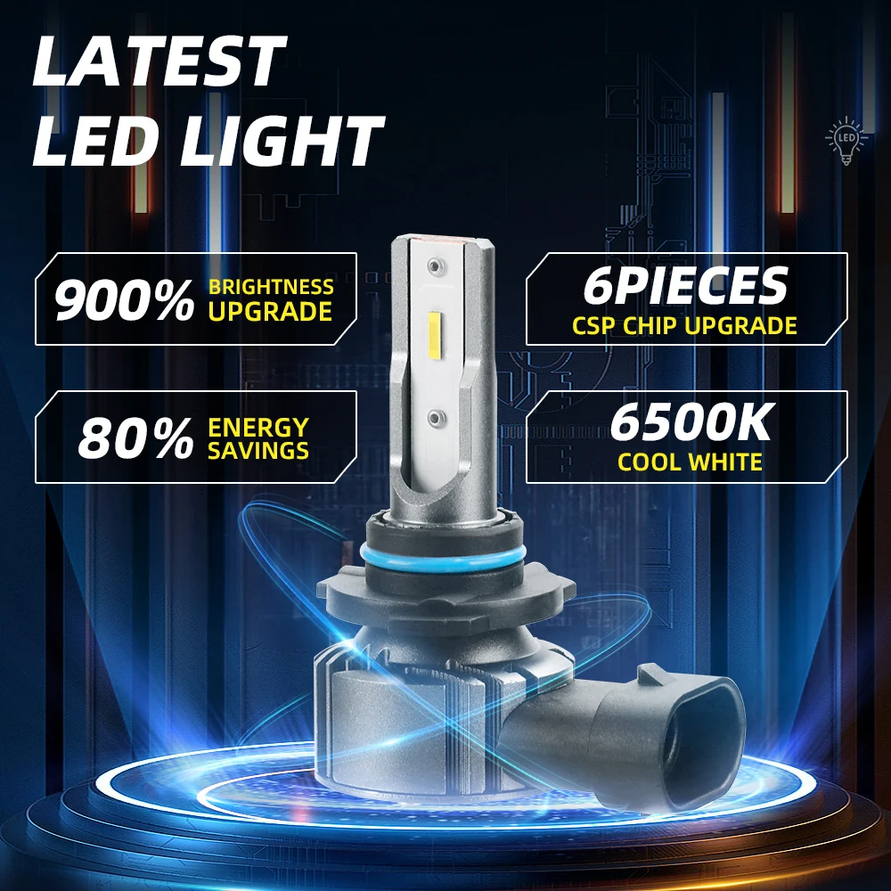 50000LM 200W H8 H9 H11 LED CANbus 9005 HB3 9006 HB4 LED 헤드라이트 터보 자동차 안개등 6500K 화이트 플러그 앤 플레이 IP68 방수