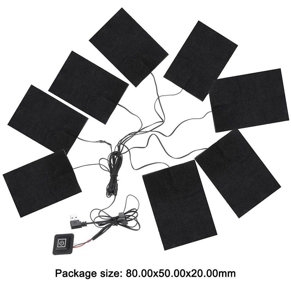 3 Levels Winter Warm Pants Heated Pads USB Heating Pad Outdoor Camping Thermal Electric Heating Vest Pad for DIY Heated Clothing