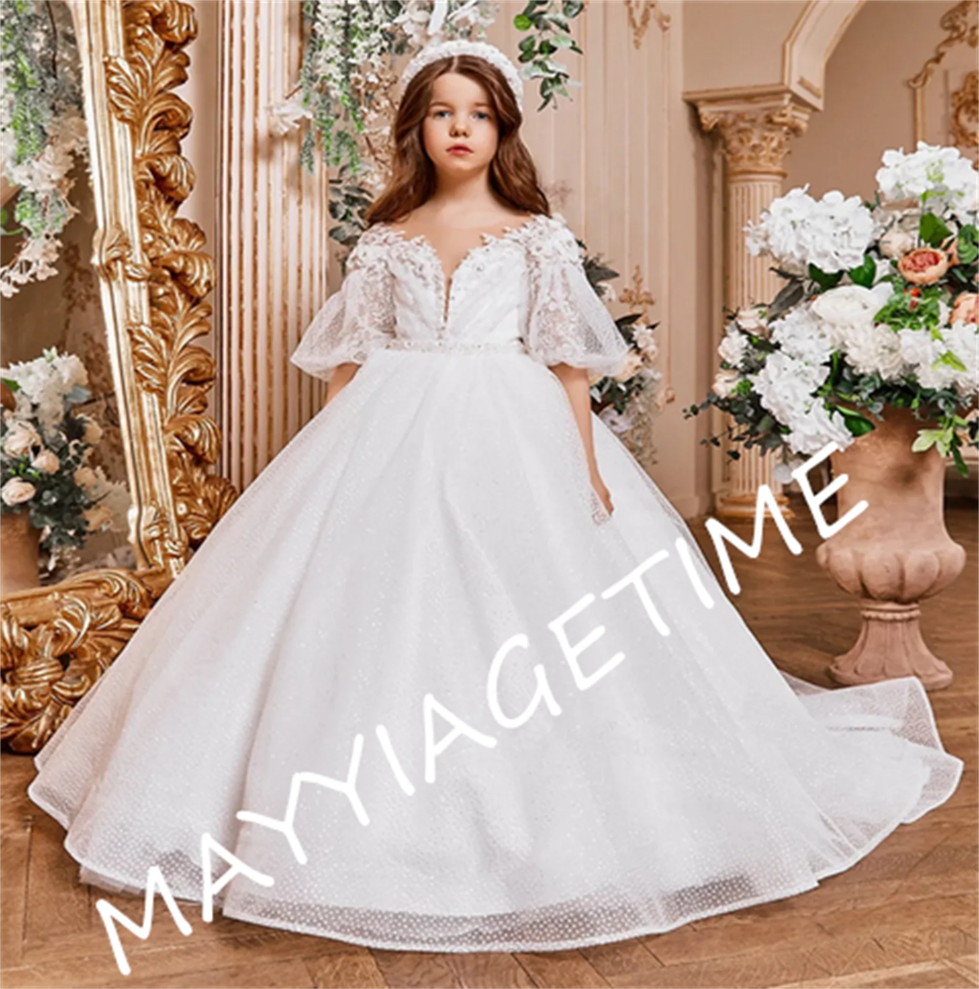 

Lace Flower Girl Dresses Cute Girl Princess Dress Girl Wedding Party Dress Child Kids Dresses