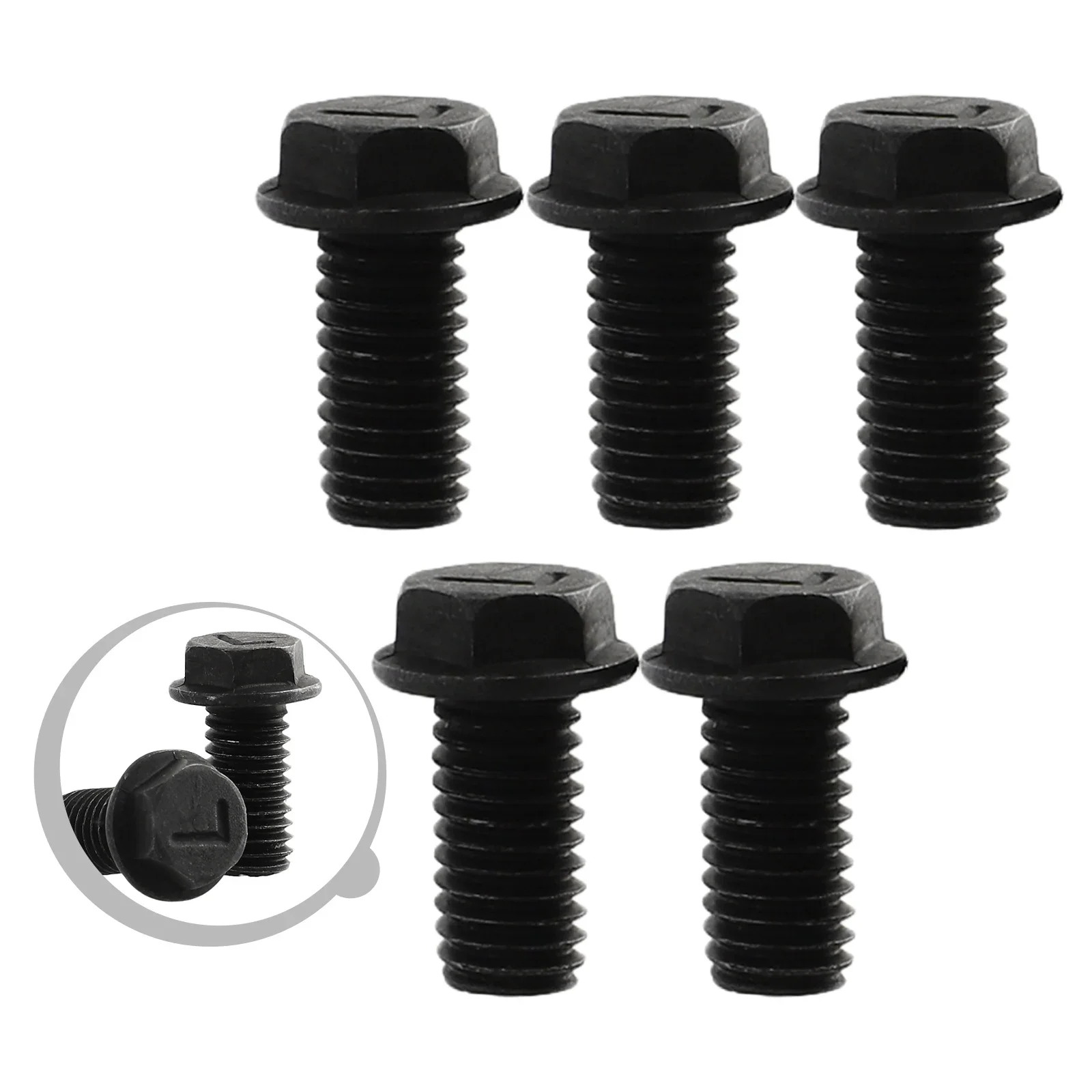 Long lasting and Easy to Use Set of 5 M8 x 18mm Left Hand Thread Hex Flange Saw Blade Screws for Cutting Machine