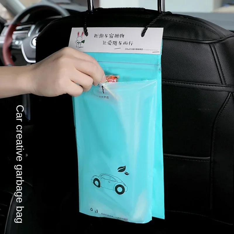 50 Packs Car Garbage Bag Paste Type Cute Car Vomiting Bag Car Hanging One-Time Storage