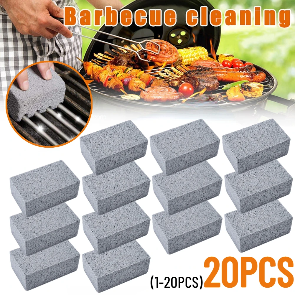 BBQ Grill Cleaning Brush Brick Block 1-20PCS Barbecue Cleaning Stone Pumice Brick for Barbecue Rack Cleaner Kitchen BBQ Tools barbecue cleaning tools grill brush cleaning brushes