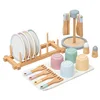 Wooden Simulation Western Tableware Set Pretend Play House Toys Children Kitchen Toy Set Kids Educational Toy Girl Birthday Gift 1