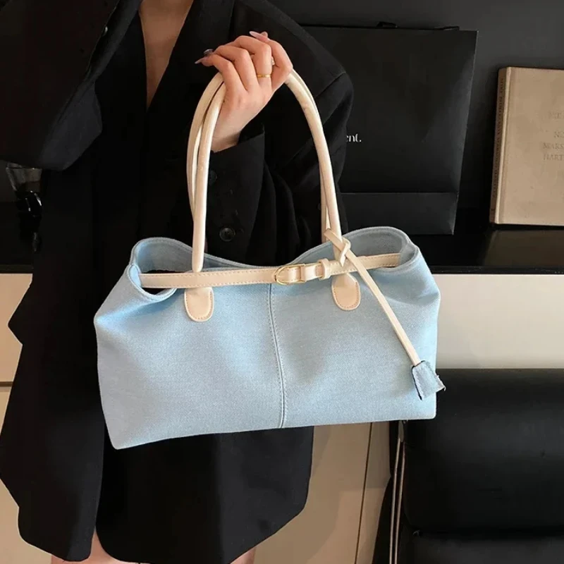 Borsa a Spalla in Denim alla Moda e Versatile per Donna 2026, Borsa Casual di Alta Qualità a Grande Capacità con Tracolla Singola - immagine 4