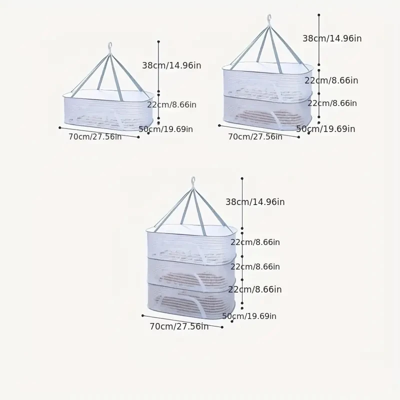 Three-Layer Drying Net Anti-Mosquito Drying Fish Net Strong And Durable Folding Food Drying Net for Vegetable Fruit Household 6