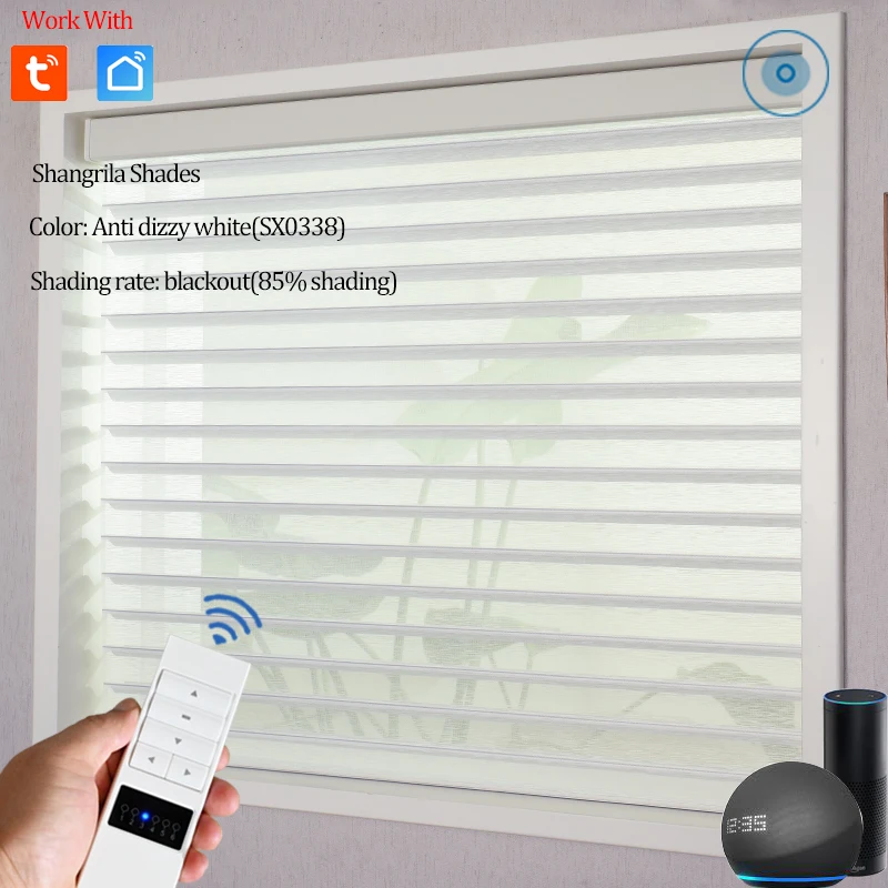 SmartMatters Smart Zigbee Shangri-La Blinds Dual-layered Day And Night Zebra Window Shades For Windows Wifi Tuya Alexa Compatible