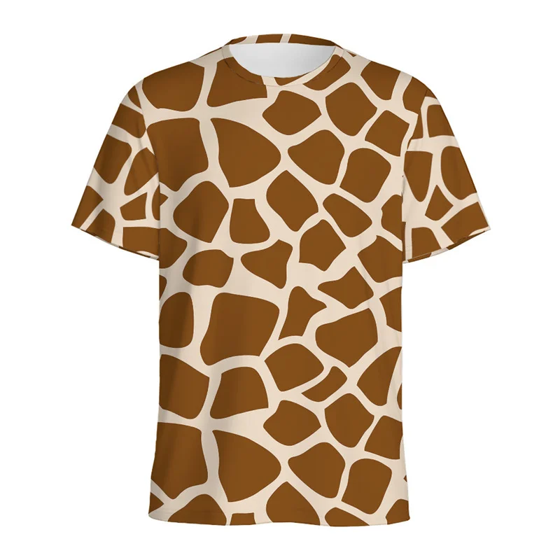 Mädchenkleidung, bedruckt, Tierhaut, niedliche Giraffe, Grafik-T-Shirts, Sommermode, Komfort, O-Ausschnitt, kurze Ärmel, T-Shirt für Mädchen