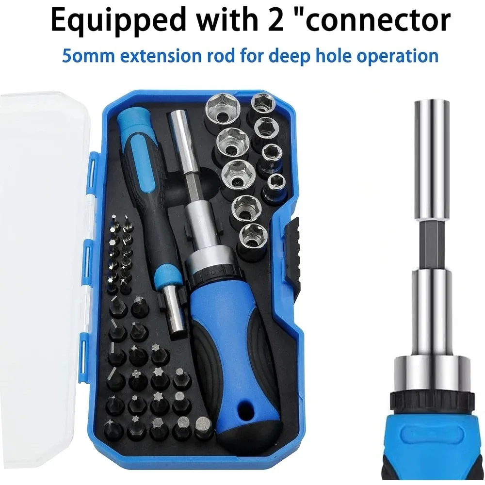34/44PCS Home Portable Precision Screwdriver Set Multi-Function Screwdriver Combination Socket Set Repair Tools