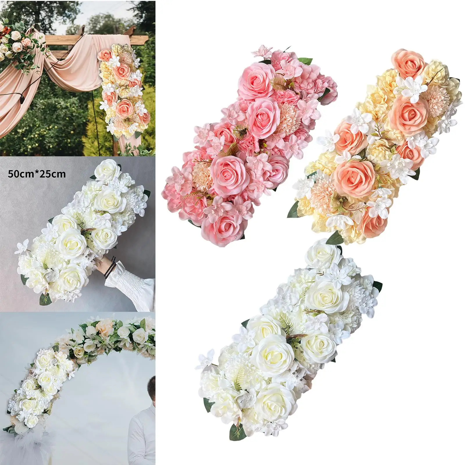 Realistic Flower Wall Panels DIY Arch Flower Row Floral Backdrop Artificial
