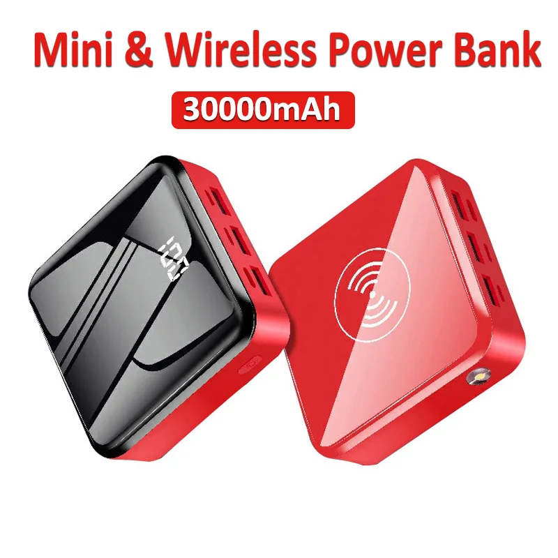 

Mini Wireless Power Bank Portable 30000mAh Charger Fast Charging Digital Display External Battery Pack for Xiaomi iPhone Huawei