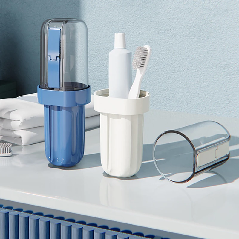 Portable Toothbrush Storage Case Mouthwash Holder Multi-functional Travel Toiletry Cup