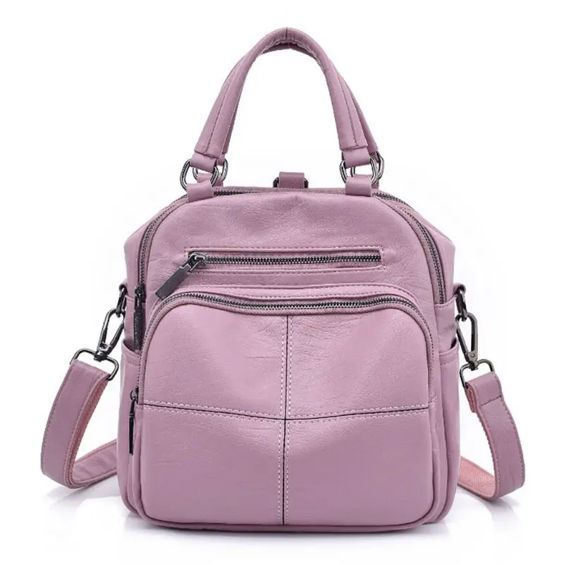 Women Backpack Washed Leather Ladies Rucksack Crossbody Sling Shoulder Bag Purse E74B