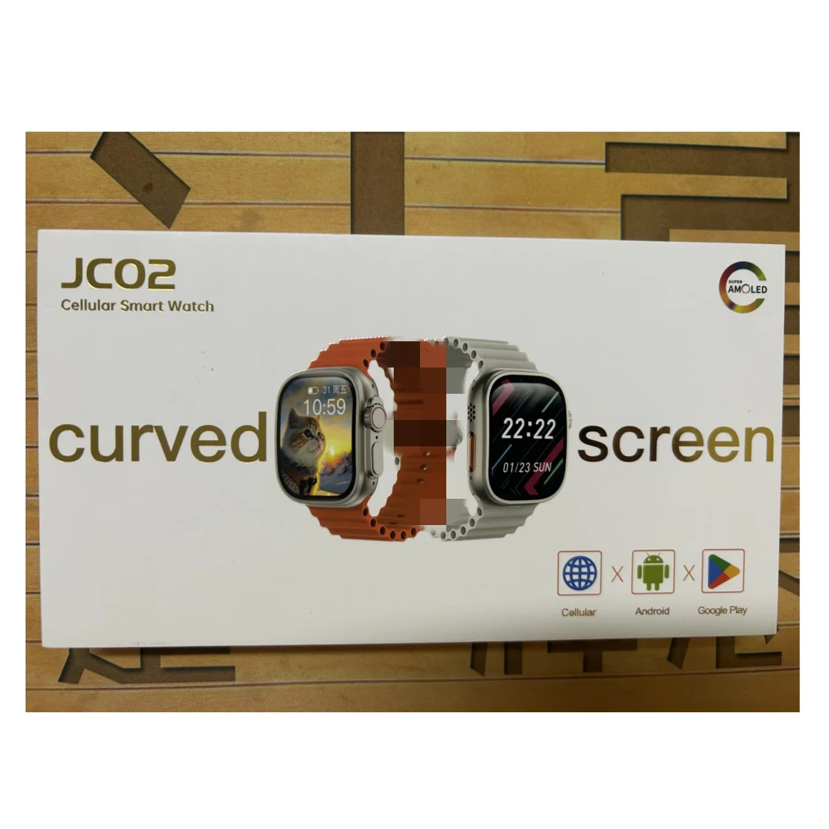 JC02 S9 울트라 4G 안드로이드 스마트워치, 티타늄 합금, 2.2 인치 AMOLED 스크린, 카메라 심, 와이파이, GPS 스마트워치, 구글 플레이 스토어