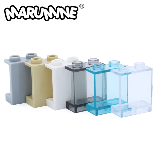 MARUMINE 4864 87552 Panel 1x2x2 Transparent Wall Glass Window 30PCS MOC Bricks City House Bulk Parts Building Block Accessories 1