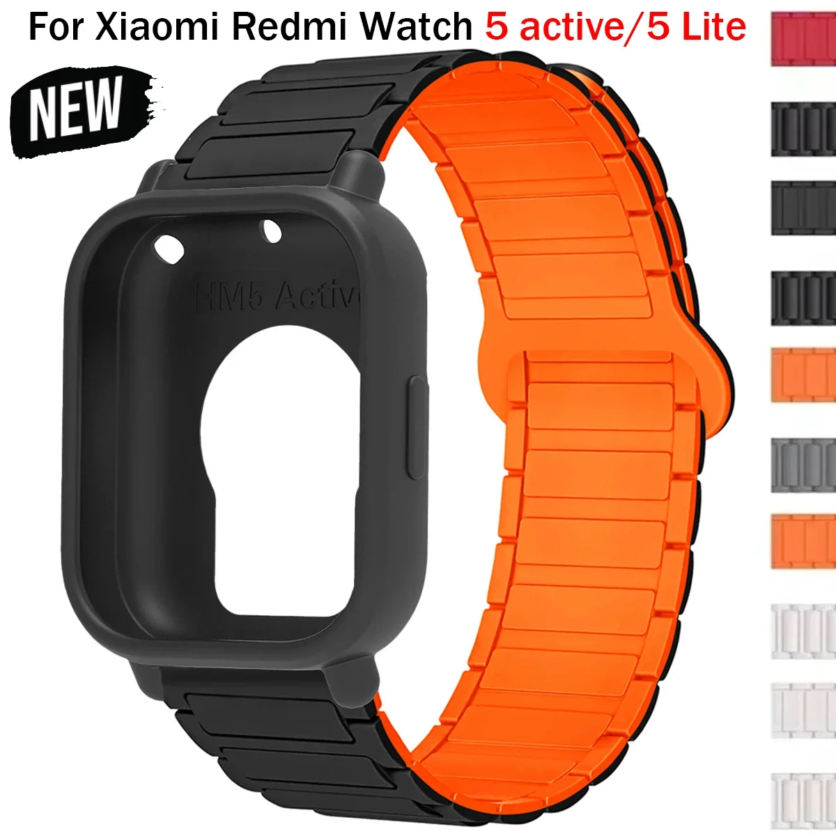 Enhanced Protective Case with Silicone Strap and Magnetic Sports Bands - Full Cover Screen TPU Soft Shell
