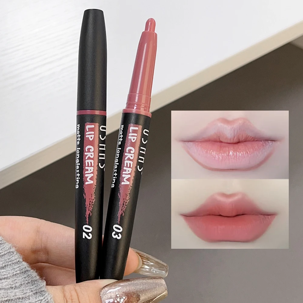 Long-lasting Lipstick Pen Smooth Waterproof Nude Brown Lip Liner Pencil 3D Contouring High Pigment Lip Tint Women Lips Makeup