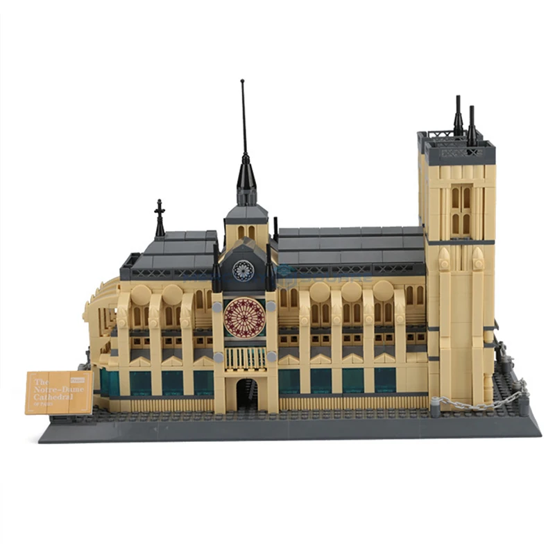 

Cathédrale Notre Dame De Paris Model Building Blocks France Architectural MOC 5210 City Landmark Bricks Collection Toy Kit Gift