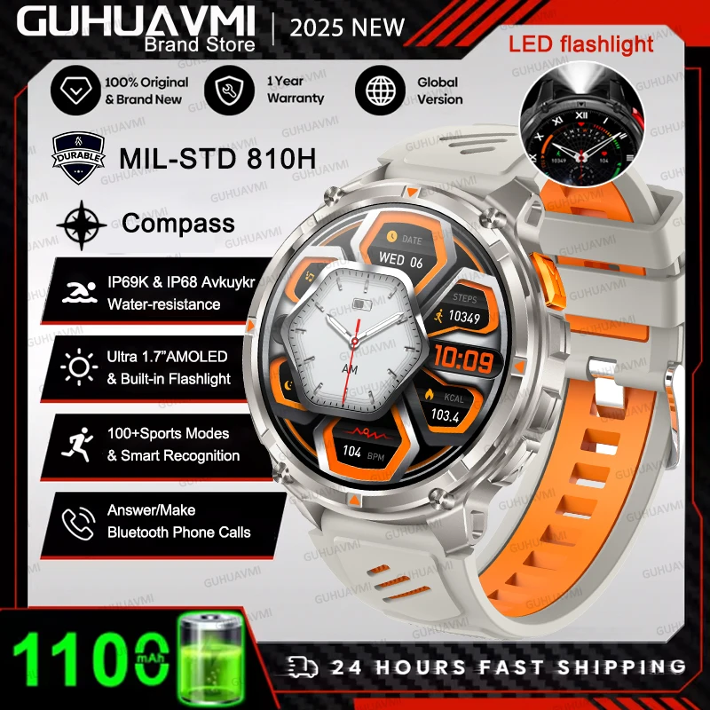 ตัวเลือกสินค้า สมาร์ทวอทช์ GPS กันน้ำ 10ATM สำหรับผู้ชาย