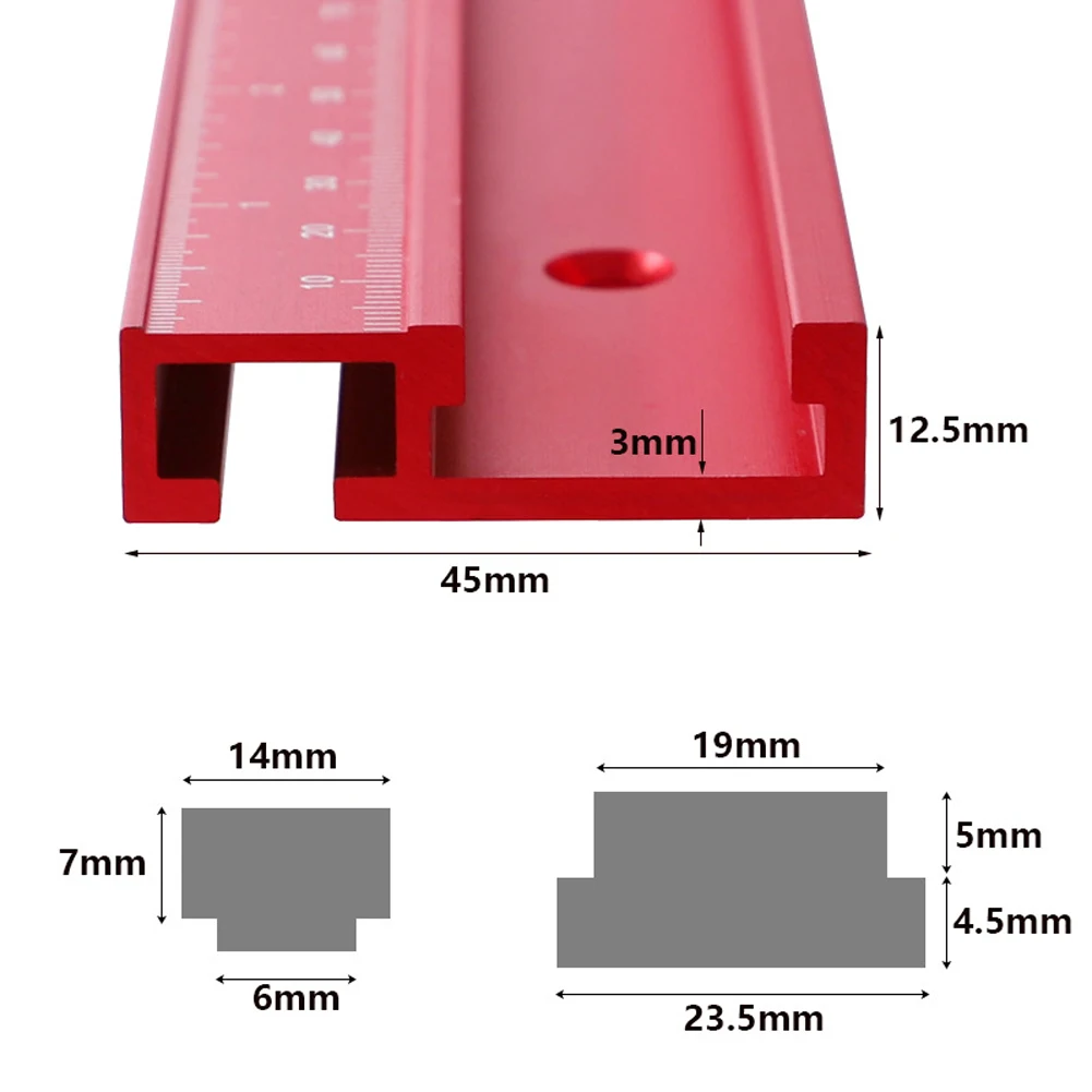 

1pc Aluminium Alloy T-tracks Slot Miter Track Jig Miter Bar Slider Table Saw Router Table T-Slot Woodworking Tools 300-600MM