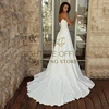 Eightree White Mermaid Wedding Dresses Boho Strapless Satin Side Slit Bridal Dress Simple Wedding Ball Prom Gowns Customized 3