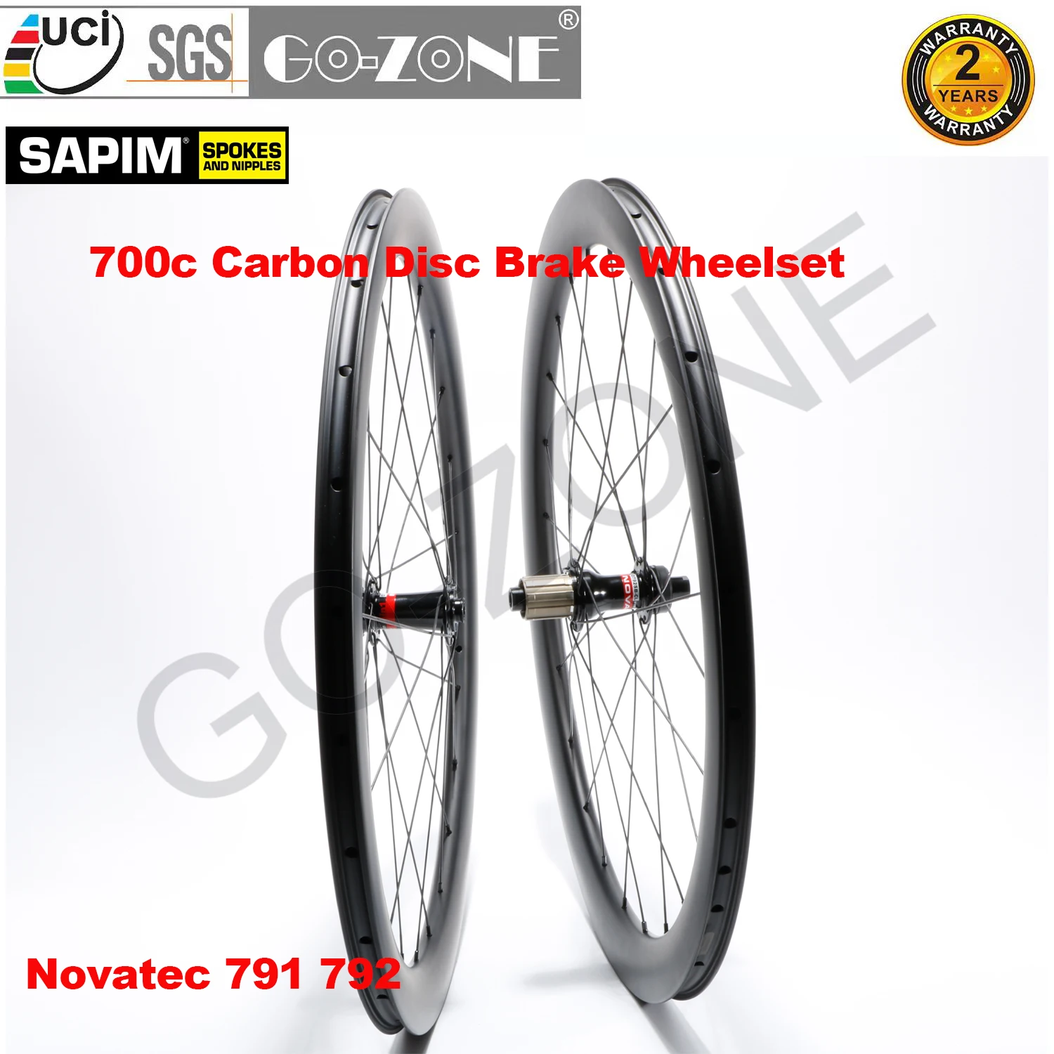 

Super Light Clincher Tubeless Carbon Wheelset Disc Brake 700c Novatec 791 792 Sapim Multiple Specifications Carbon Road Wheels