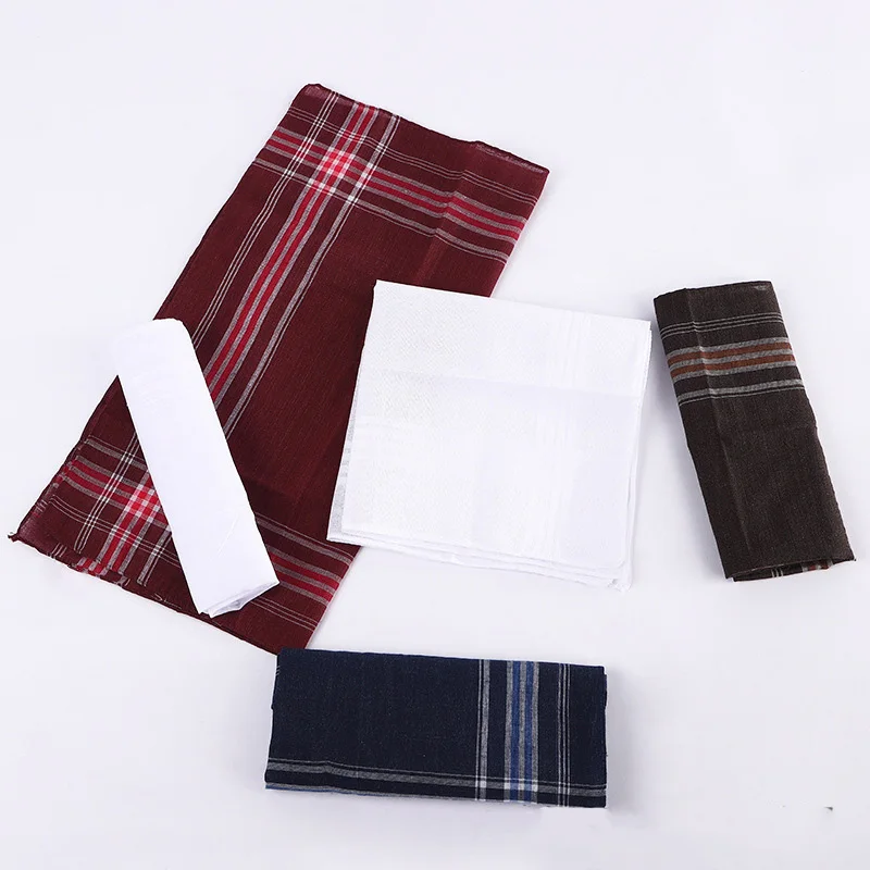 12 Packs Men&lsquo;s Fashion Plaid Polyester Cotton Handkerchiefs Decorative Suits Hanky Vintage Plaid Handkerchiefs pocket towels