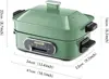 Multi-use Shabu Shabu Pot with Grill Pan & Steamer, UL Listed, Non-stick Ceramic Oil Coating, 4.5L, JD-HG9088G, Green 6