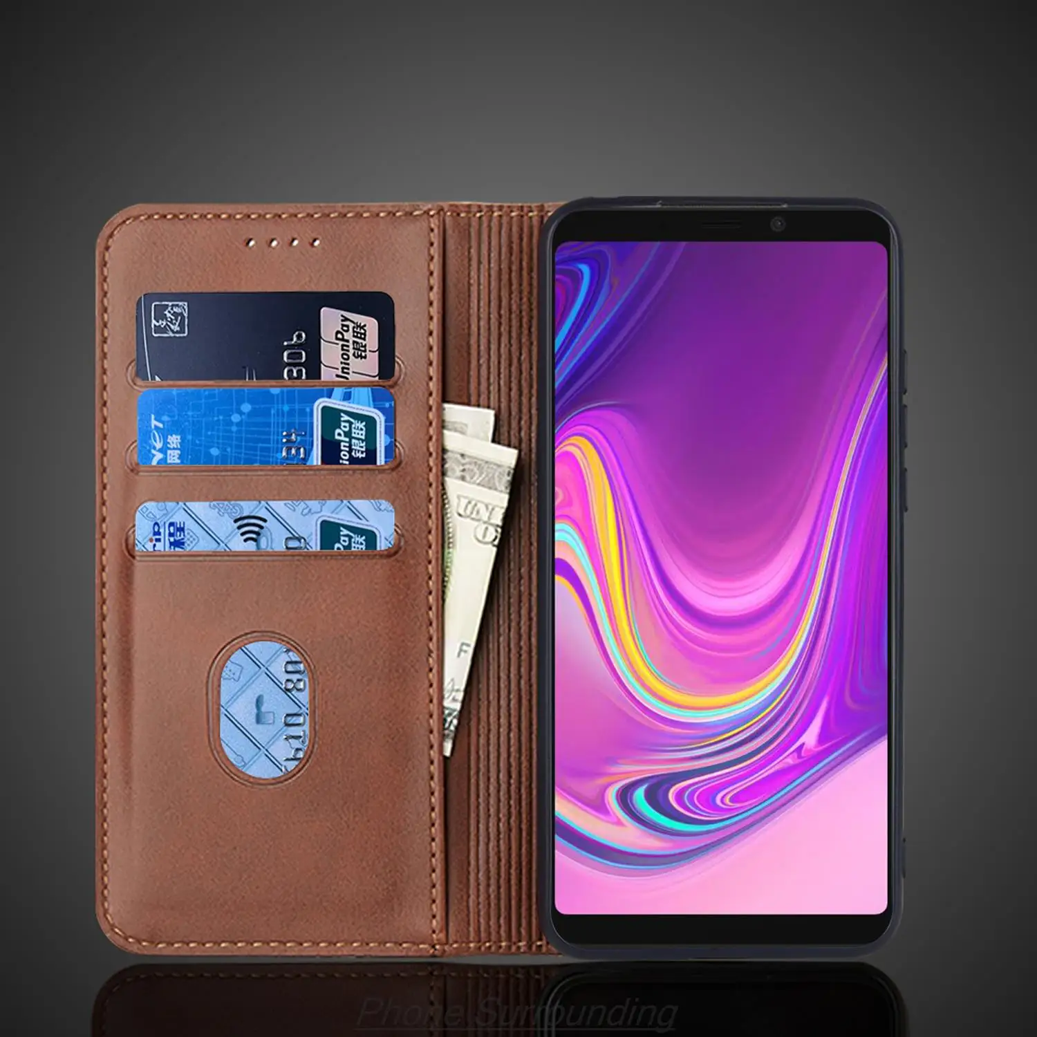 Premium Magnetic Flip Leather Wallet Case with Card Holder