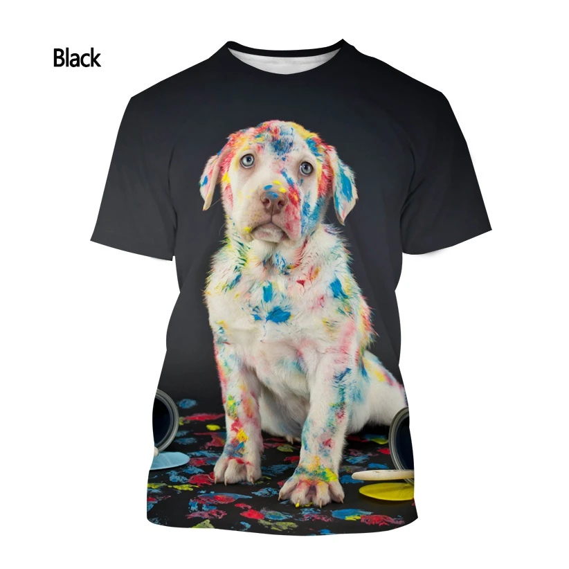 2022 New Fashion Animal Dog 3D Printing T-shirt Men's Casual Short-sleeved T-shirt Summer Round Neck Shirt Top black t shirt for men