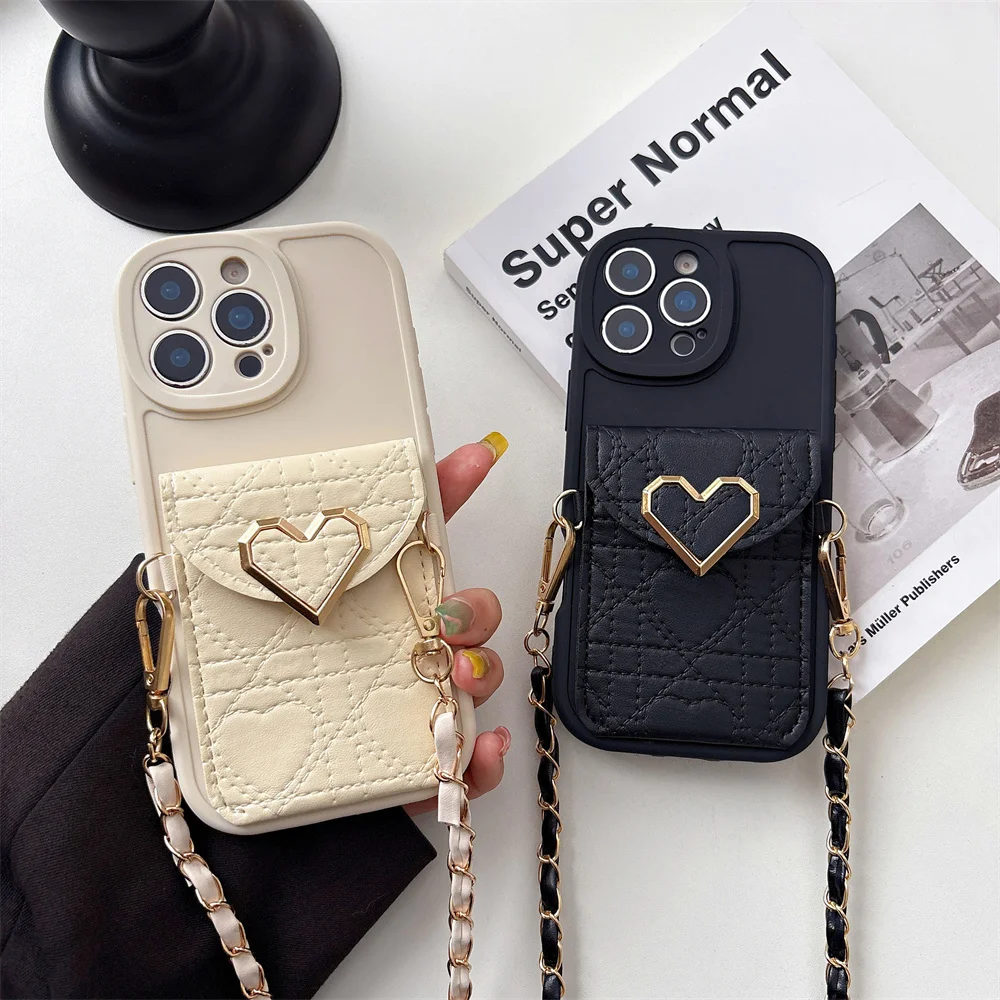 Leather Crossbody Wallet Card Holder Phone Case with Protective Cover
