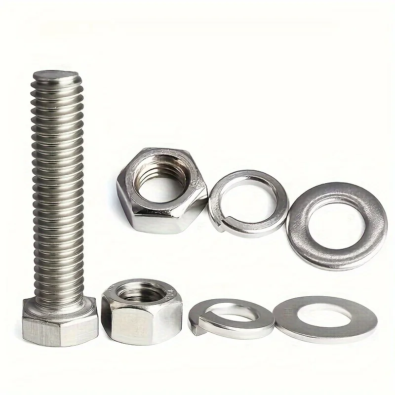 Stainless Steel Hexagon Bolt and Nut Set 120/240-Piece M4/M5 Size