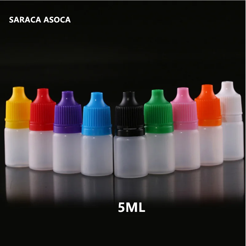 

5ml Eye Drop Bottle Small Plastic Empty Bottle Nesse PE white cap transparent essential oil bottle 200pcs/lot