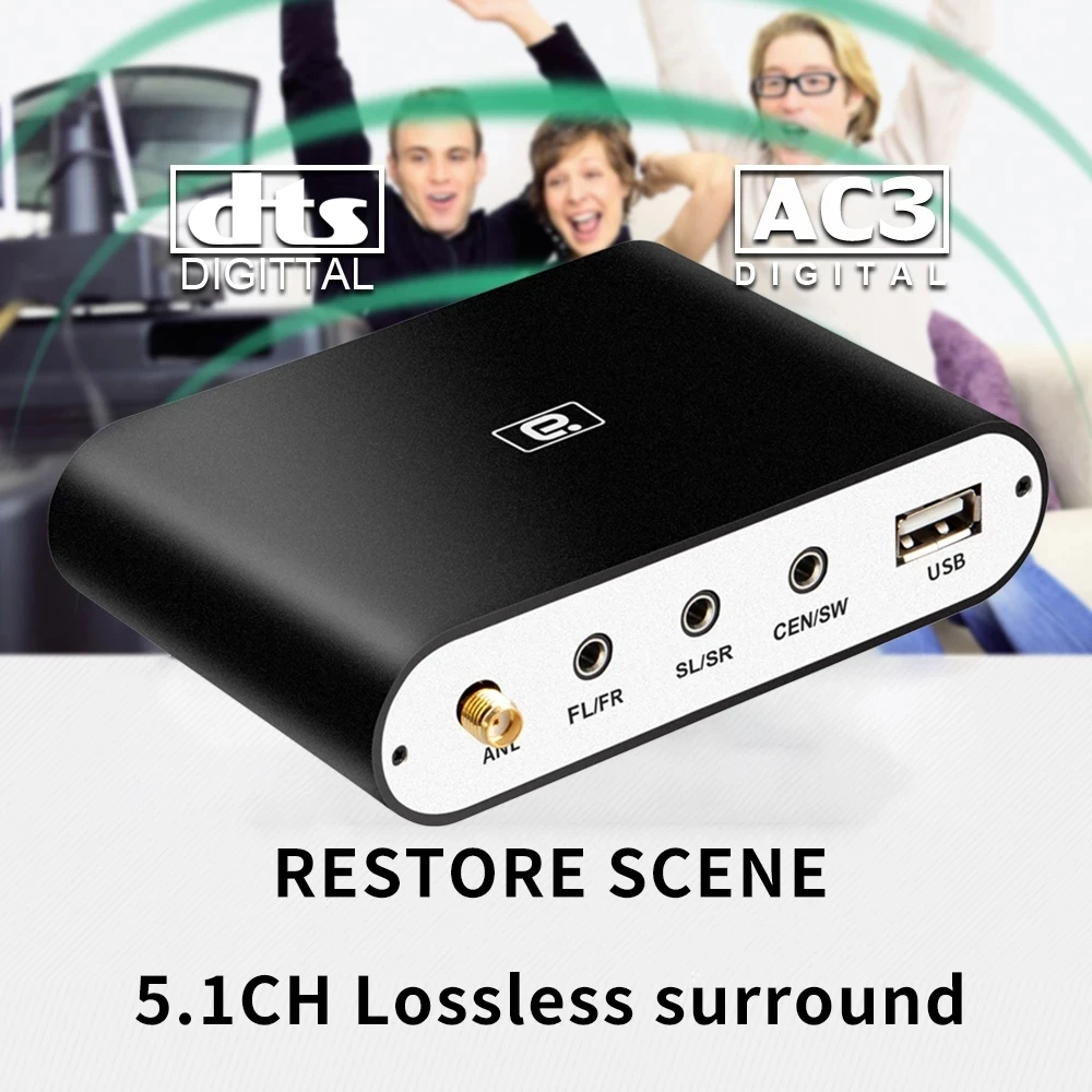 Audio Converter Adapter Audio Converter Audio Decoder Audio Converter Amplifier Digital 5.1 EU Audio Decoder Dolby DTS/AC3 Audio Converter Gear LPCM To 5.1 Analog Sound Adapter Amplifier Converter