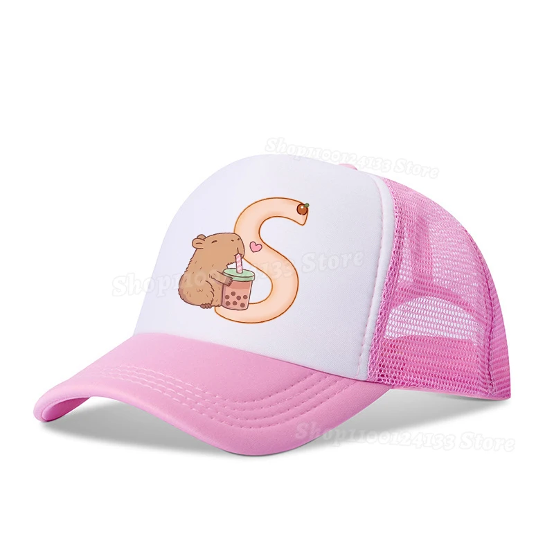Kawaii Capybara Letter Print Baseball Cap - Cute & Casual Sunshade Hat