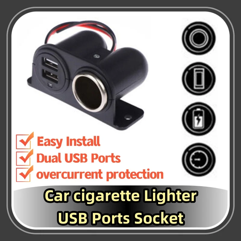 Dual USB 3.1A Car and Camper Charger with Built-In Multi Plug Socket