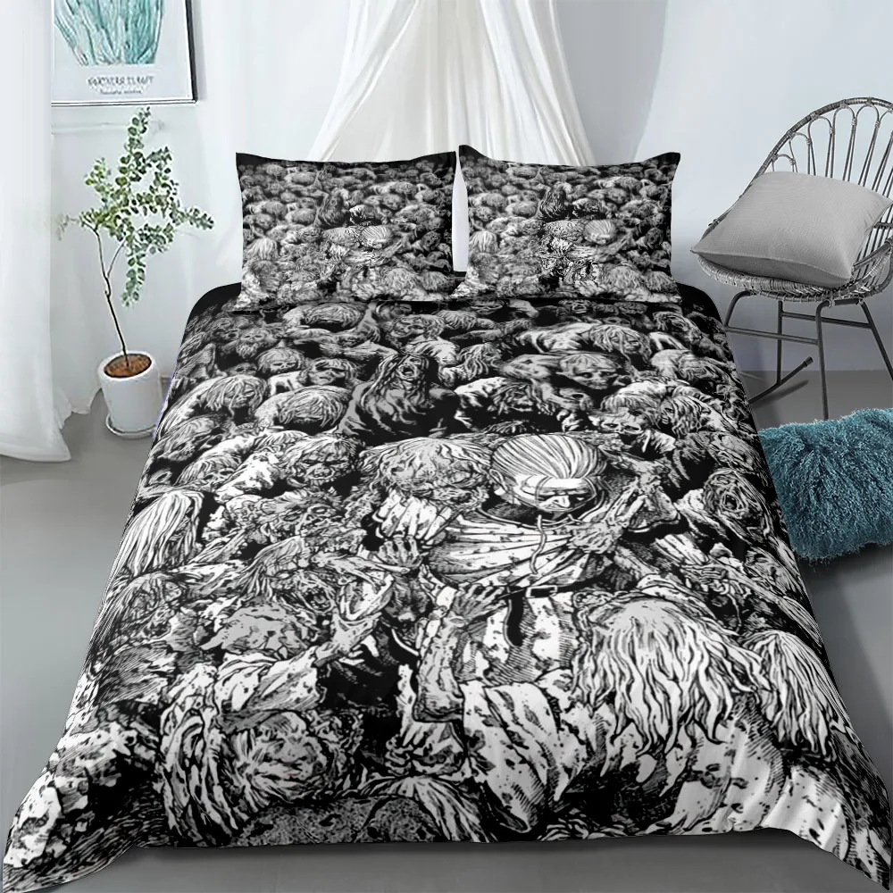 Vinland Saga Retro Duvet Cover Set King Queen Double Full Twin Single Size Bed Linen Set 3