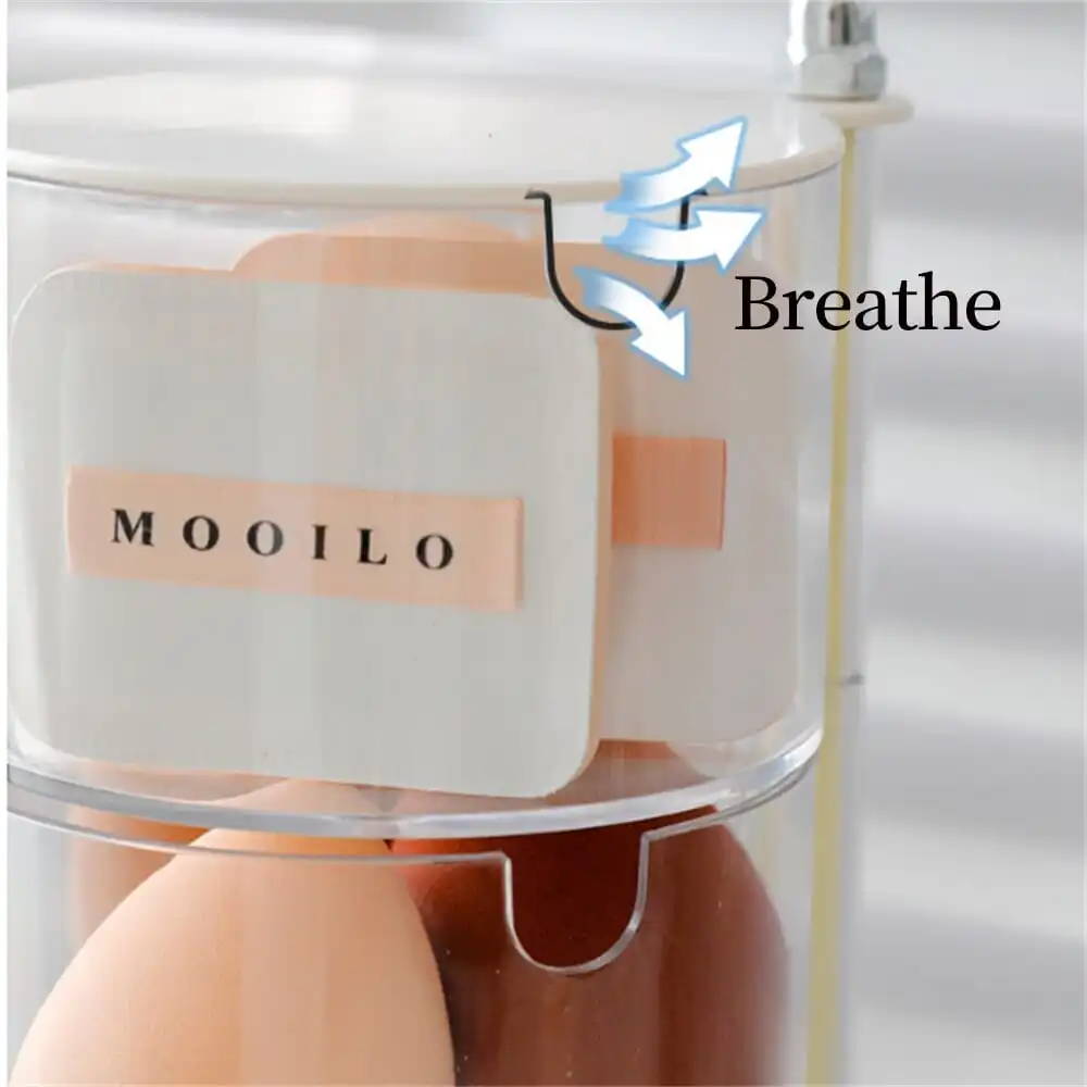 Desktop Cosmetic Organizer 360 Rotating Multi-Layer Dustproof Organizer Makeup Remover Swabs Beauty Eggs Jewelry Puff Organizer 6
