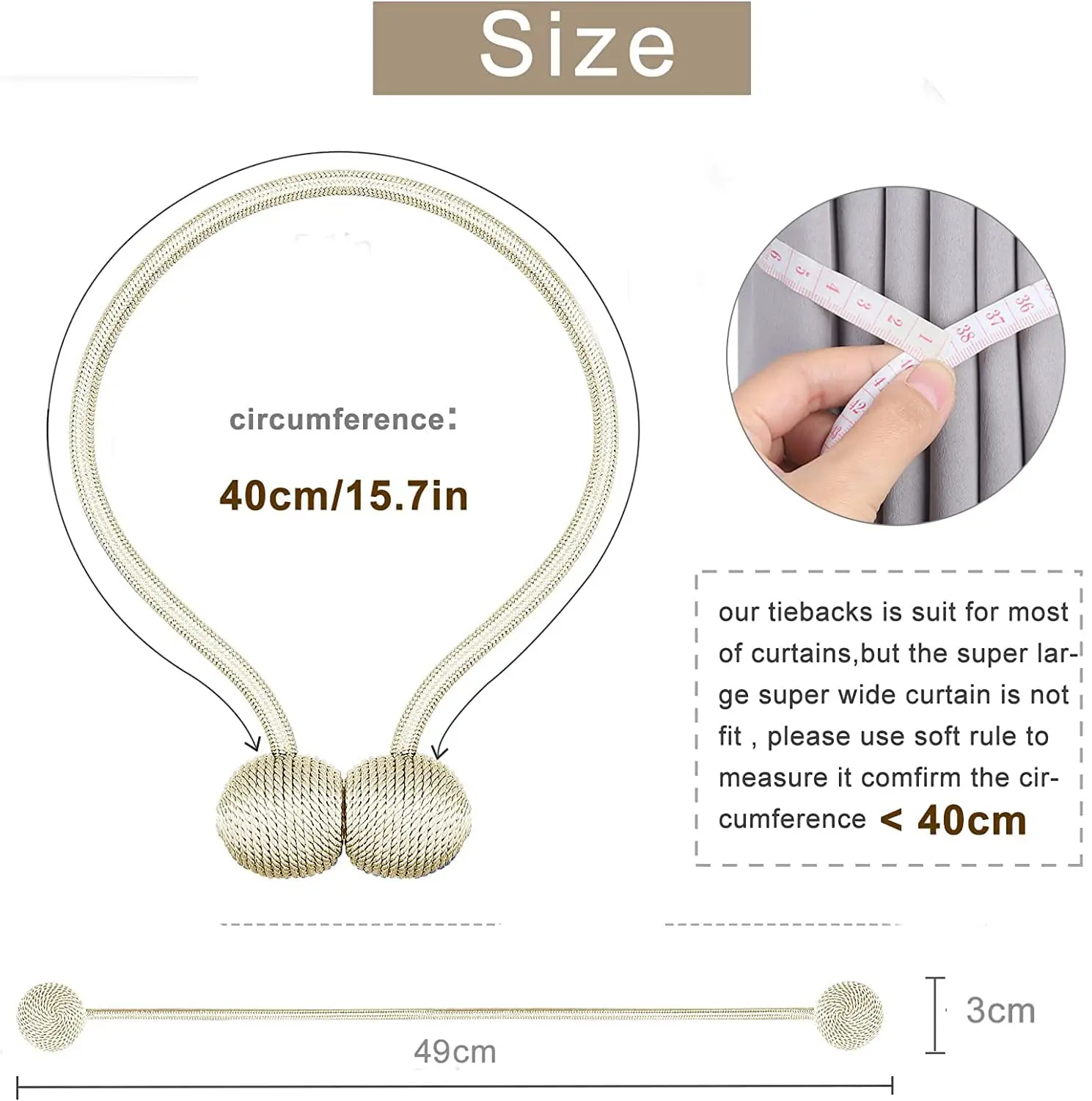 2PCS Magnetic Curtain Tiebacks Pearl Ball Curtain Tiebacks Clips Holdbacks Buckle Clips Home Decorative Accessories