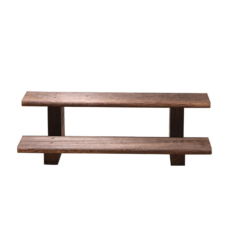 

Paulownia Purple Clay Pot Shelf Antique Shelf Solid Wood Chinese Desktop Storage Small Ornaments Tea Set Tea Cup Storage Rack