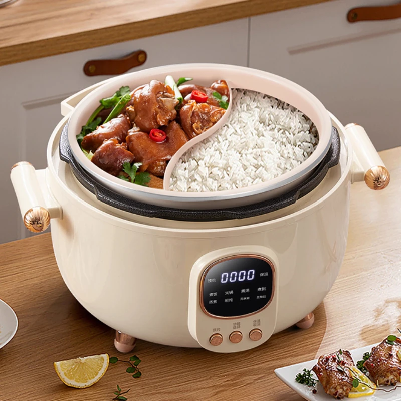 Rice cooker three-compartment inner pot electric pressure cooker