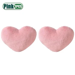 Blush Heart Decorative Pillow - Cozy Accent Cushion (Pink - 2PCS)