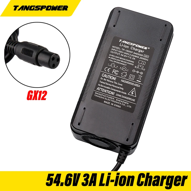 Chargeur 48V/54.6V 2A, prise GX12-3, VMAX ORIGINAL - Trottinette