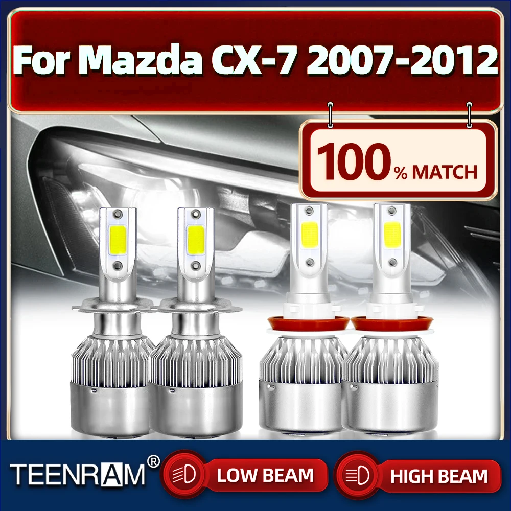 

40000LM Светодиодные Автомобильные фары дальнего и ближнего света Автомобильные лампы 9005 HB3 H7 автомобильные светильник 12В 6000 К для Mazda CX-7 2007 2008 2009 2010 2011 2012